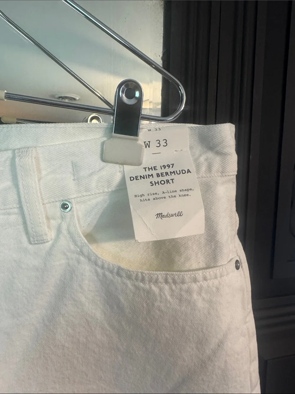 NEW Madewell 1997 Denim Bermuda Shorts White W33